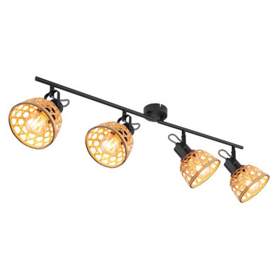 Luminosa Lighting Luminosa Wenna Ceiling Spotlight Bar Matt Black 4X E27 from B&Q