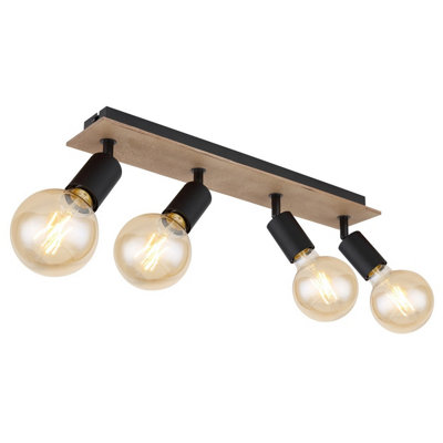 Luminosa Lighting Luminosa Martha 49Cm Ceiling Spotlight Bar Black 4X E27 from B&Q