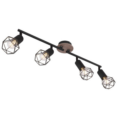 Luminosa Lighting Luminosa Xara I Ceiling Spotlight Bar Black 4X E14 from B&Q