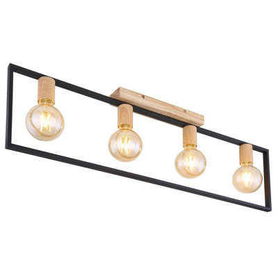 Luminosa Lighting Luminosa Daniel Ceiling Spotlight Bar Matt Black 4X E27 from B&Q