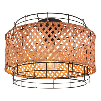 Luminosa Lighting Luminosa Gina Cylindrical Ceiling Light Black 1X E27 from B&Q