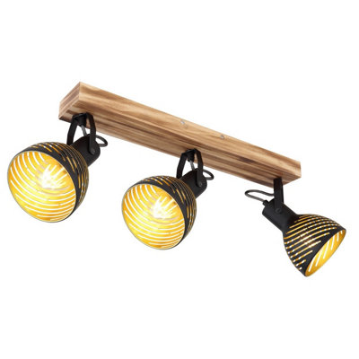 Luminosa Lighting Luminosa Lenna Ceiling Spotlight Bar Dark Brown 3X E27 from B&Q