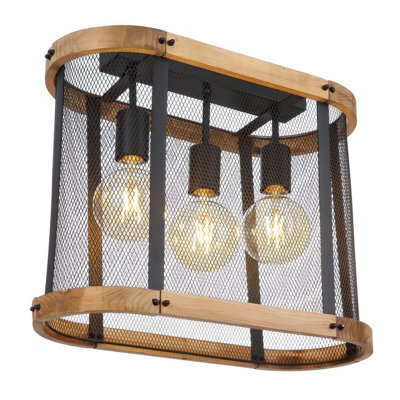 Luminosa Lighting Luminosa Jeanie Multi Arm Semi Flush Ceiling Lamp Matt Black 3X E27 from B&Q