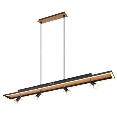 B&Q -  Luminosa Ida Bar Pendant Ceiling Light Matt Black 2X Led
