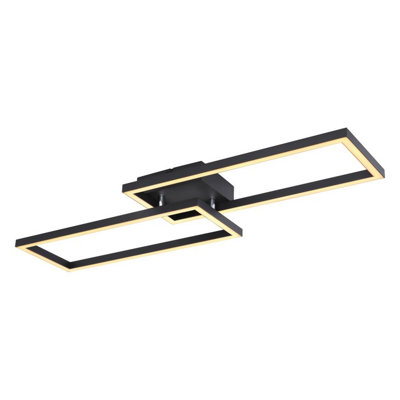 Luminosa Lighting Luminosa Tatjana Integrated Led Semi Flush Ceiling Light Matt Black 2X Led 3000K from B&Q