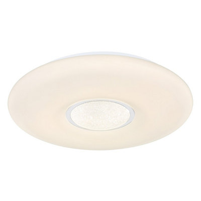 Luminosa Lighting Luminosa Sully Decorative Flush Ceiling Light White Led Dimmable 3000-6500K Remote Control from B&Q