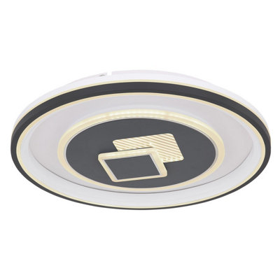 Luminosa Lighting Luminosa Sundi Integrated Led Semi Flush Ceiling Light White Led Dimmable 2700-6000K Remote Control from B&Q