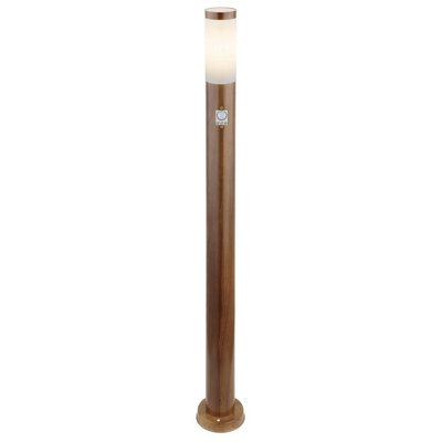 Luminosa Lighting Luminosa Boston Pir Outdoor Bollard Wood Look Ip44 1X E27 Dawn Dusk Sensor from B&Q