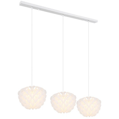 B&Q -  Luminosa Irene Bar Pendant Ceiling Light White 3X E14