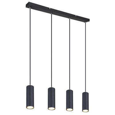 Luminosa Lighting Luminosa Robby Bar Pendant Ceiling Light Matt Black 4X Gu10 from B&Q
