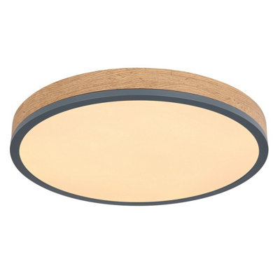 Luminosa Lighting Luminosa Doro 45Cm Flush Ceiling Light Graphite Led 3000K from B&Q