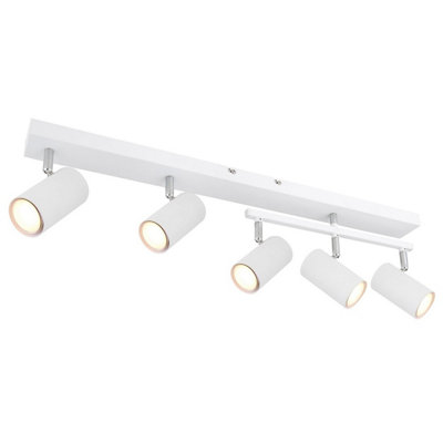 Luminosa Lighting Luminosa Robby Ceiling Spotlight Bar White 5X Gu10 from B&Q