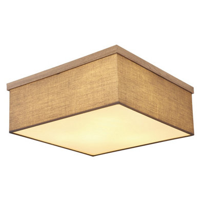 B&Q -  Luminosa Ossi Flush Ceiling Light Matt Black 3X E27