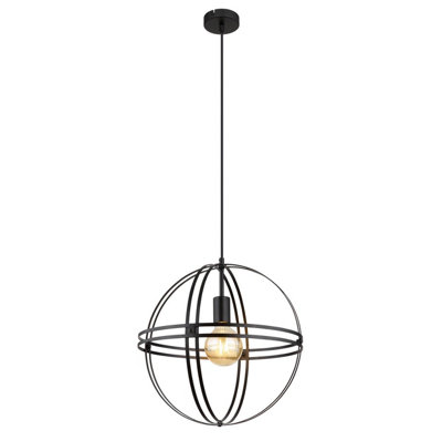 Luminosa Lighting Luminosa Tamara 40Cm Spherical Pendant Ceiling Light Matt Black 1X E27 from B&Q