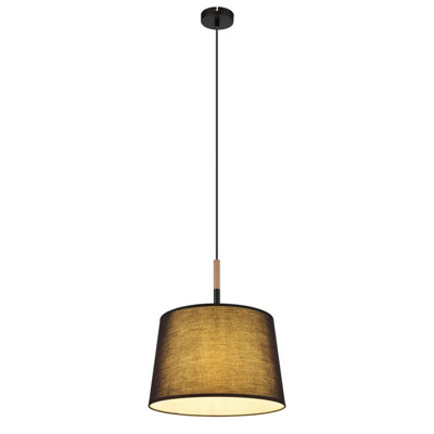 B&Q -  Luminosa Kikki Cylindrical Pendant Ceiling Light Matt Black 1X E27