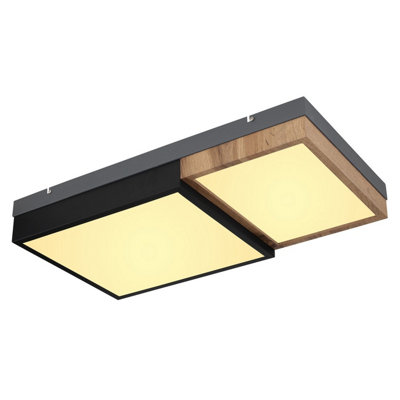 Luminosa Lighting Luminosa Gundi 35Cm Integrated Led Semi Flush Ceiling Light White Matt Led 3000K from B&Q