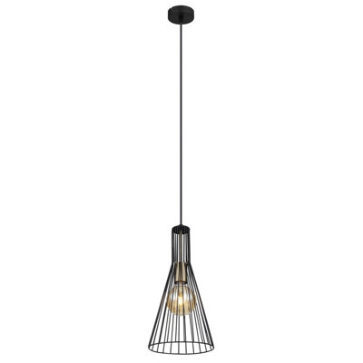 Luminosa Lighting Luminosa Milli Wire Frame Pendant Ceiling Light Black 1X E27 from B&Q