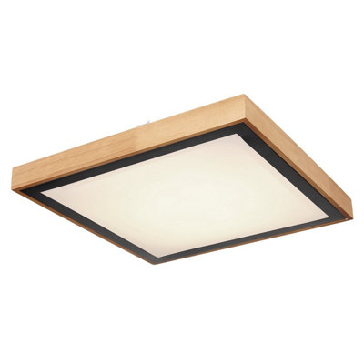 Luminosa Lighting Luminosa Bruno 39Cm Integrated Led Semi Flush Ceiling Light Matt Black Led 3000-6000K from B&Q