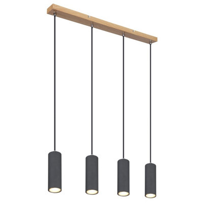 Luminosa Lighting Light/Dark Luminosa Ing Luminosa Robby Bar Pendant Ceiling Wood Look 4X Gu10 65Cm