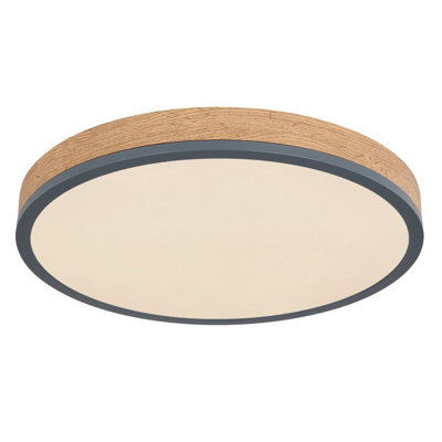 Luminosa Lighting Luminosa Doro 45Cm Flush Ceiling Light Graphite Led Dimmable 2700-6500K Remote Control Timer from B&Q