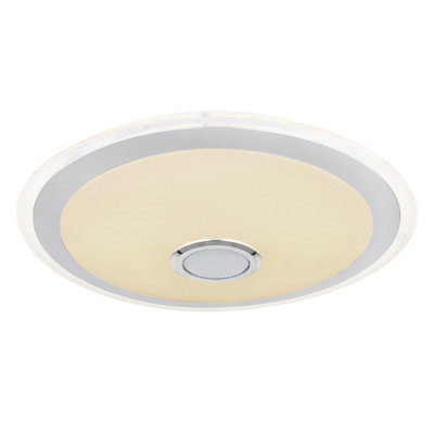 Luminosa Lighting Luminosa Dunny Decorative Flush Ceiling Light White Led Dimmable 2700-6500K Remote Control from B&Q