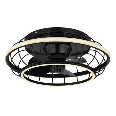 B&Q -  Luminosa Linay Ceiling Fan Matt BlackRemote ControlLed 2700/6500K