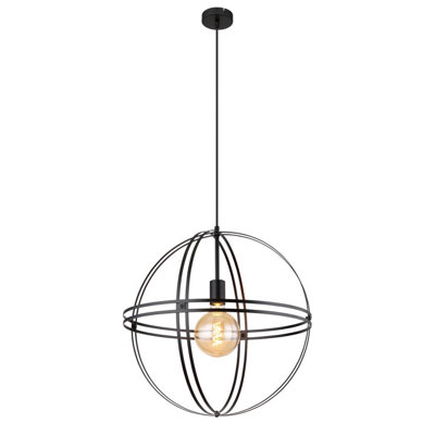 Luminosa Lighting Luminosa Tamara 50Cm Spherical Pendant Ceiling Light Matt Black 1X E27 from B&Q