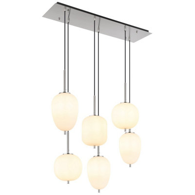 Luminosa Lighting Light Luminosa Ing Luminosa Blacky I Cluster Pendant Ceiling Nickel Matt Opal Glass Shade 6X E14 Size 6