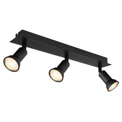 Luminosa Lighting Luminosa Drew Ceiling Spotlight Bar Matt Black 3X Gu10 from B&Q