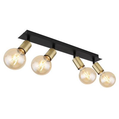 Luminosa Lighting Luminosa Liliana Ceiling Spotlight Bar Matt Black 4X E27 from B&Q