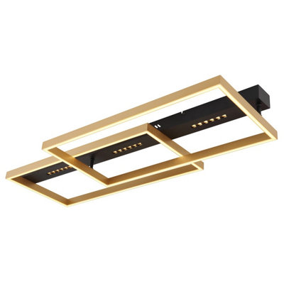Luminosa Lighting Luminosa Luffy 90X40Cm Integrated Led Semi Flush Ceiling Light Matt Black Led 3000K from B&Q