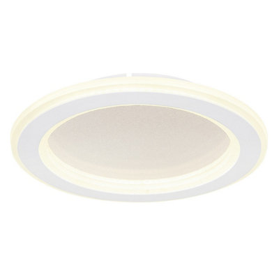 Luminosa Lighting Luminosa Tini Integrated Led Semi Flush Ceiling Light White Led 4000K from B&Q