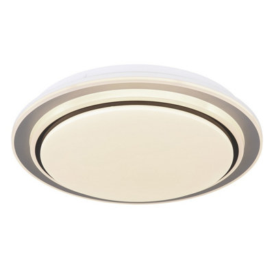 B&Q -  Luminosa Foppa Decorative Flush Ceiling Light White Matt Led Dimmable 2700-6500K Remote Control Timer