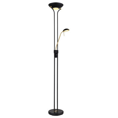 B&Q -  Luminosa Leonas Mother & Child Lamp Matt Black Opal Glass Shade Led Dimmable 3000K