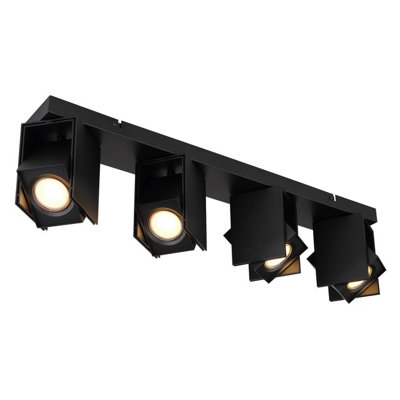 Luminosa Lighting Luminosa Rory Ceiling Spotlight Bar Matt Black 4X Gu10 from B&Q