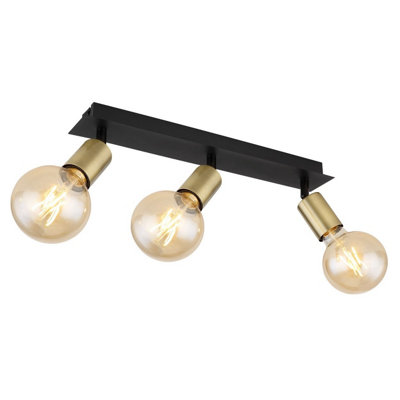 Luminosa Lighting Luminosa Liliana Ceiling Spotlight Bar Matt Black 3X E27 from B&Q