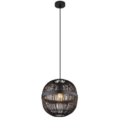 Luminosa Lighting Luminosa Hermi Ii 30Cm Spherical Pendant Ceiling Light Matt Black 1X E27 from B&Q