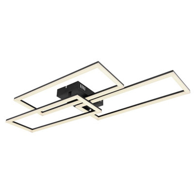 Luminosa Lighting Light/Black Luminosa Ing Luminosa Tiny Integrated Led Semi Flush Ceiling Matt 3X Led Dimmable 2700-6000K Remote Control Tuya Smart Size 2