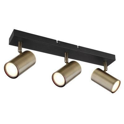 Luminosa Lighting Luminosa Robby Ceiling Spotlight Bar Matt Black 3X Gu10 from B&Q