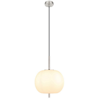 Luminosa Lighting Light Luminosa Ing Luminosa Blacky I Globe Pendant Ceiling Nickel Matt Opal Glass Shade 1X E27 Size 1