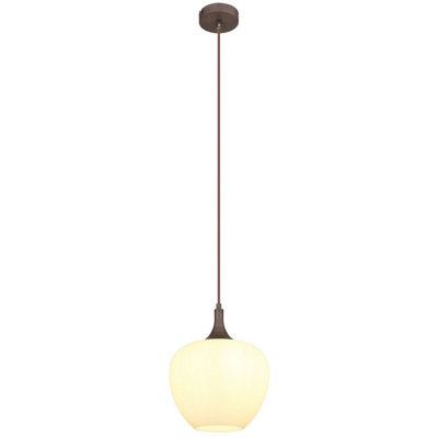 Luminosa Lighting Luminosa Maxy Dome Pendant Ceiling Light Coffee Colored Opal Glass Shade 1X E27 from B&Q
