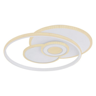 Luminosa Lighting Luminosa Roderick 55X46Cm Integrated Led Semi Flush Ceiling Light White Matt 4X Led Dimmable 2700-6000K Remote Control from B&Q