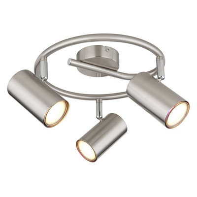 Luminosa Lighting Luminosa Allvi Ceiling Spotlight Clusters Nickel Matt 3X Gu10 from B&Q