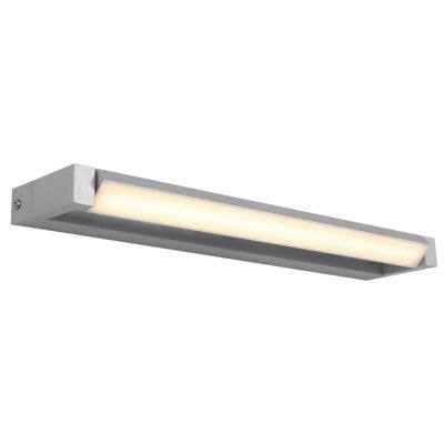 B&Q -  Luminosa Susi Integrated Led Wall Lamp Silver Colored Ip44 Led 3000K