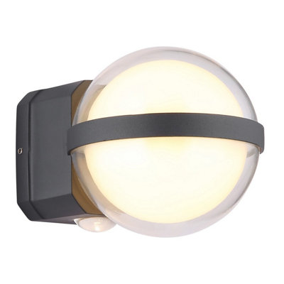 Luminosa Lighting Luminosa Illi Outdoor Globe Wall Lamp Anthracite Ip54 Led 3000K from B&Q