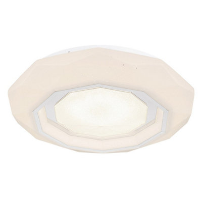Luminosa Lighting Luminosa Hokki Flush Ceiling Light White Matt Led Dimmable 2700-6500K Remote Control from B&Q