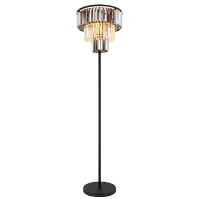 Globo Naxis Floor Lamp, Black/Smoke Grey, Height 160 Cm, Crystal - Image 4