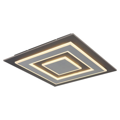 Luminosa Lighting Luminosa Jayden 48Cm Integrated Led Semi Flush Ceiling Light Anthracite Brushed Led 3000K from B&Q
