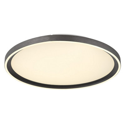 Luminosa Lighting Luminosa Dublin 40Cm Integrated Led Semi Flush Ceiling Light Grey Led Dimmable 2700-6000K Remote Control from B&Q