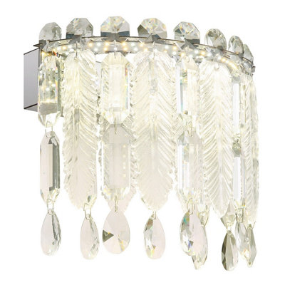 Luminosa Lighting Luminosa Klunka Wall Lamp Chrome K5 Crystals Led 2700-6000K Touch Dimmer from B&Q